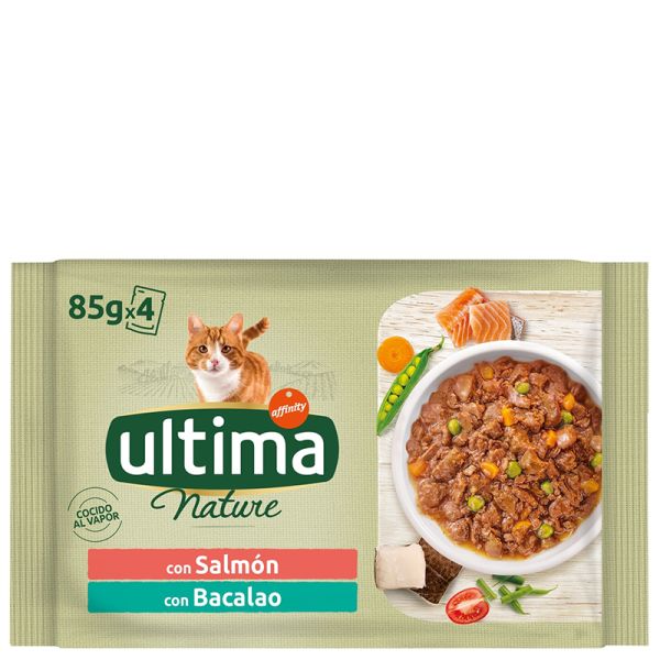 Ultima Wet cat food salmon and hake 4x85 g
