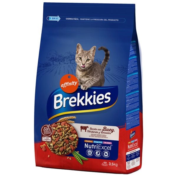 Brekkies Cat food mix with ox, vegetables and cereal 3,5 kg bag