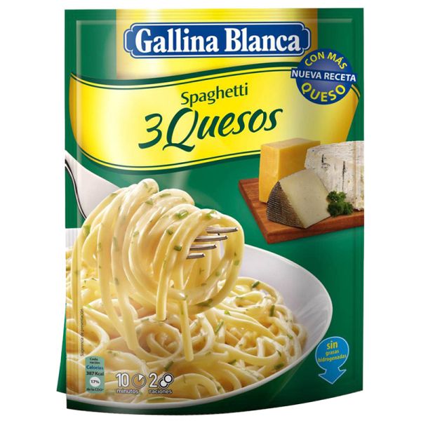 Spaghetti with 3 cheeses Gallina Blanca Ideas al Plato packet 170 g