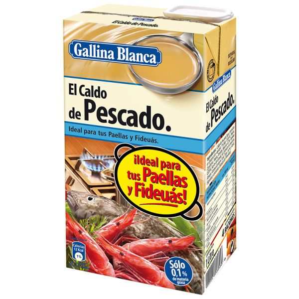 Homemade style fish broth Gallina Blanca 100% natural gluten free 1 l brik