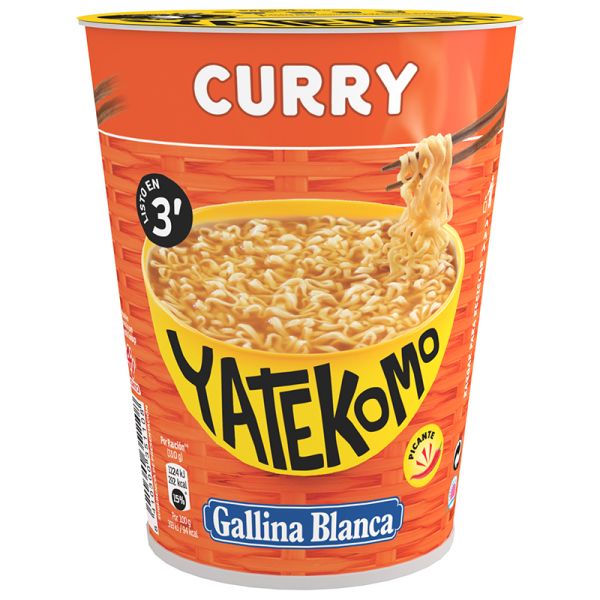 Gallina Blanca Spicy curry flavour instant noodles Yatekomo 61 g