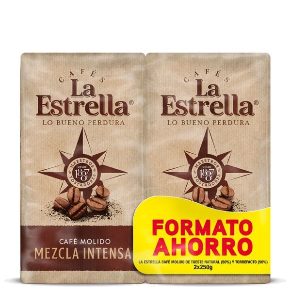 La Estrella Ground coffee Intense blend 2x250 g package