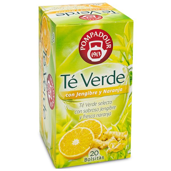 Pompadour Green tea with ginger and orange 20 bags box