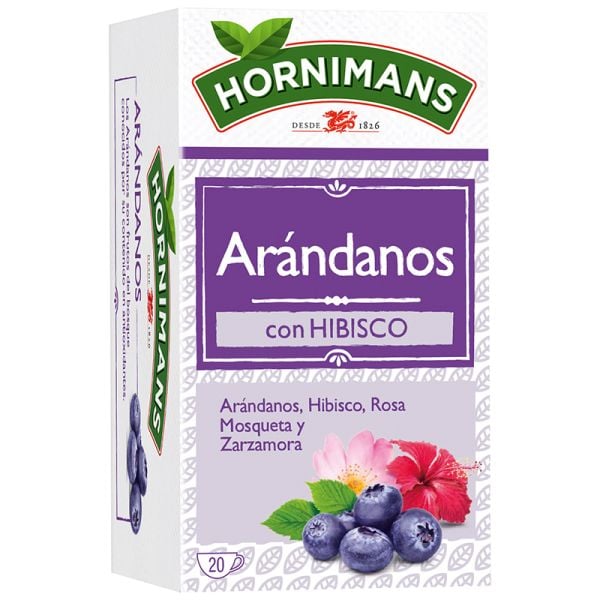 Hornimans Tea with cranberries and hibiscus 20 bags box