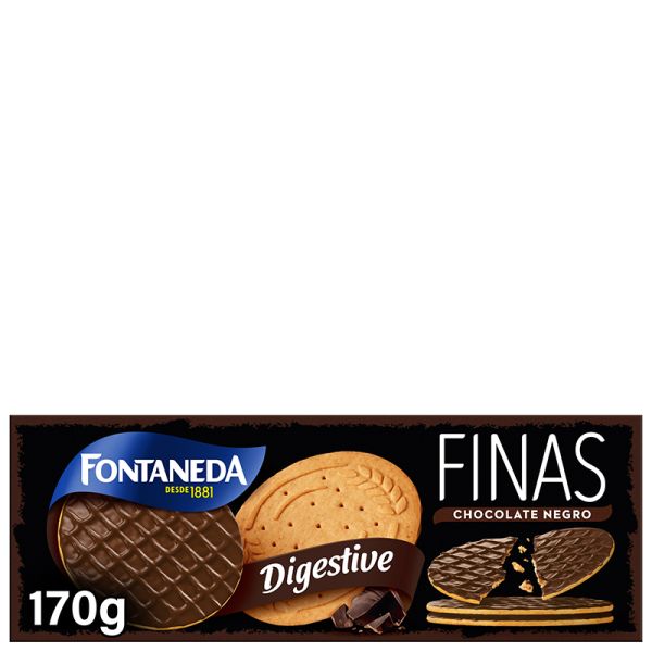 Fontaneda Digestive thin cookies dark chocolate covered 170 g