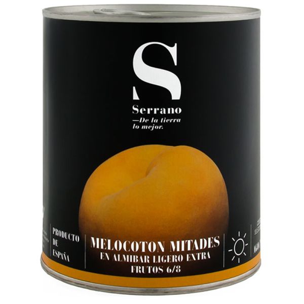 Peach halves in syrup Conservas Serrano 6-8 pieces 840 g tin