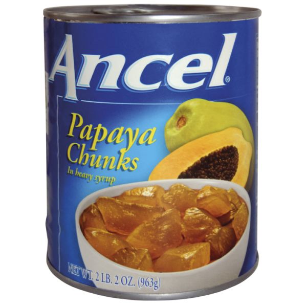 Papaya pieces in syrup Ancel 690 g tin