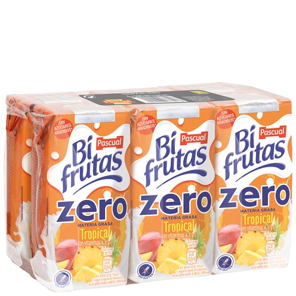 Juice and milk drink Bifrutas tropical Zero Pascual brik 6x20 cl