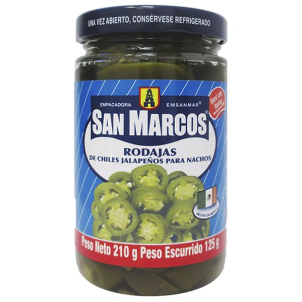 Slices of Jalapeño Peppers for Nachos San Marcos 210 g