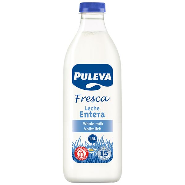 Whole fresh milk Puleva bottle 1,5 l