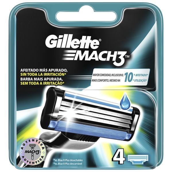Gillette Razor blades Mach3 4 units cartridge