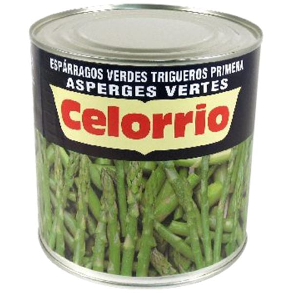 Green asparagus pieces Celorrio 1,2 kg tin