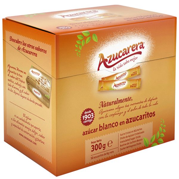 White sugar sachets Azucarera 50x6g pack