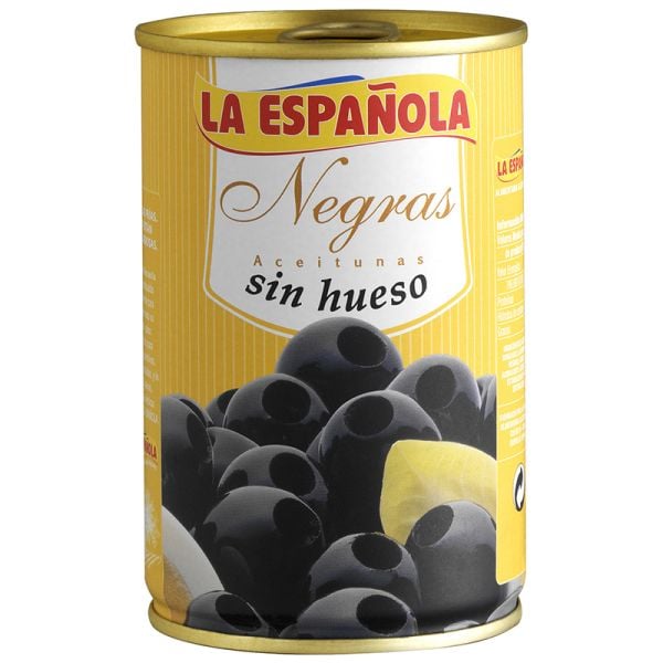 Pitted black olives La Española 150 g tin