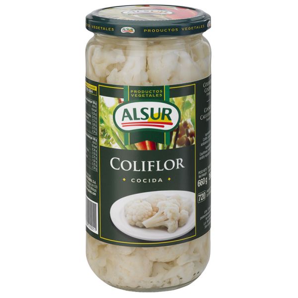 Baked Cauliflower in brine Alsur 360 g jar