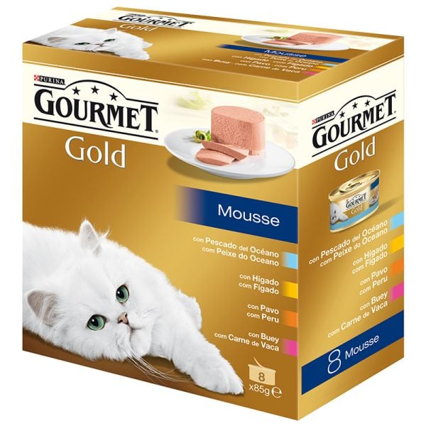 Food for Cats Gourmet mousses gold tin 8 x 85 g