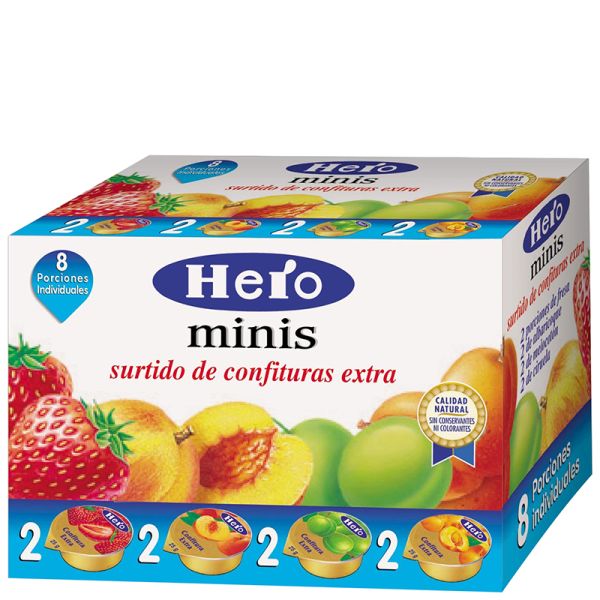 Extra varied assortment of jams Hero 8x25 g box