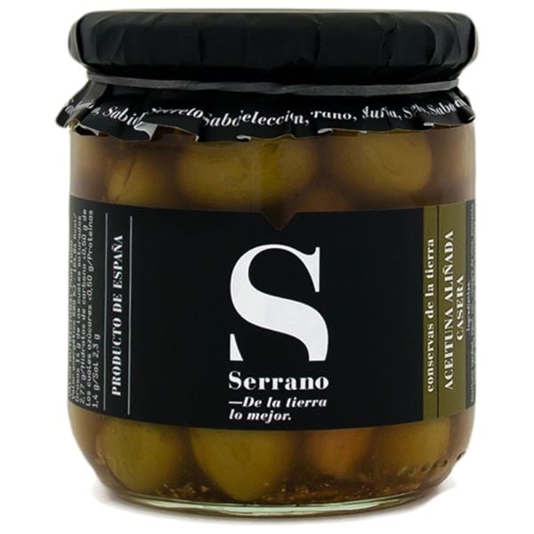 Homestyle seasoned olives Conservas Serrano 360 g jar