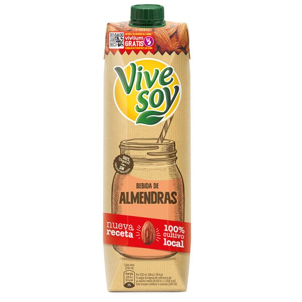 Almond milk Vivesoy natural flavour 1 l brik