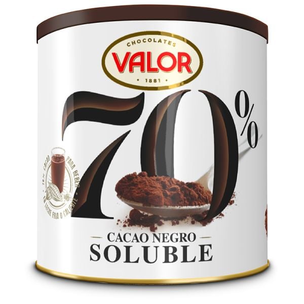 Soluble cocoa Valor instant 70% cocoa 300 g jar