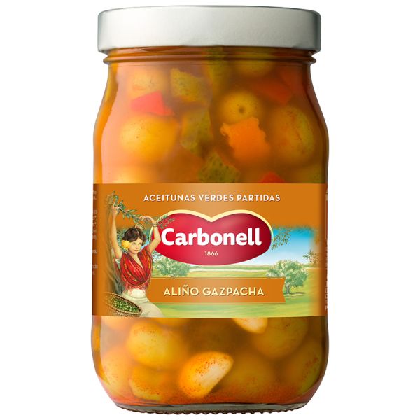 Gazpacha style green olives Carbonell 450 g jar