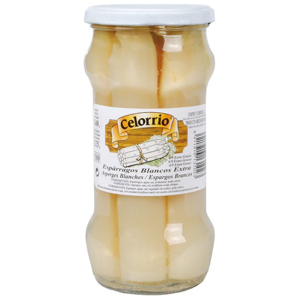 White asparagus Celorrio extra 6/9 pieces very thick 325 g jar