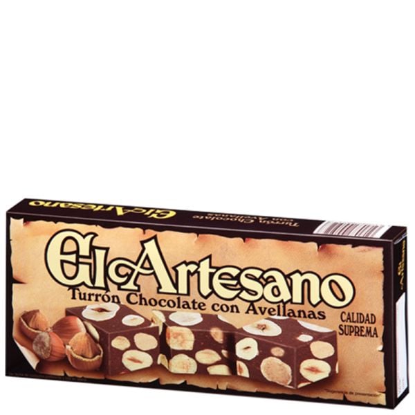 Dark chocolate with hazelnuts nougat El Artesano supreme quality 200 g tablet bag