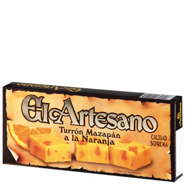 Marzipan with orange nougat El Artesano supreme quality 200 g tablet
