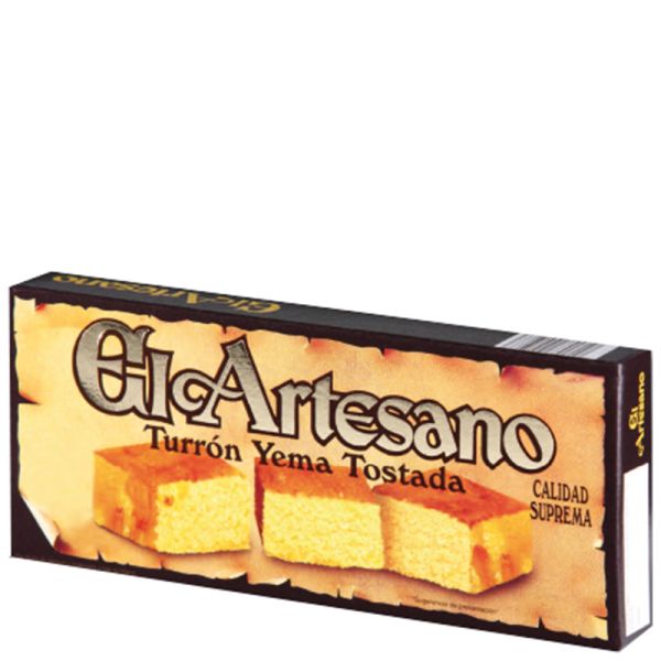 Toasted egg yolk nougat El Artesano supreme quality 150 g tablet