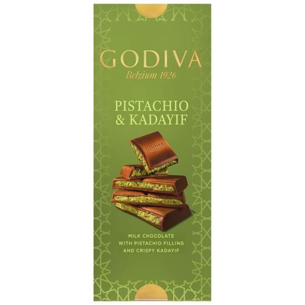 Godiva Dubai milk chocolate with pistachio & kadayif tablet 122 g