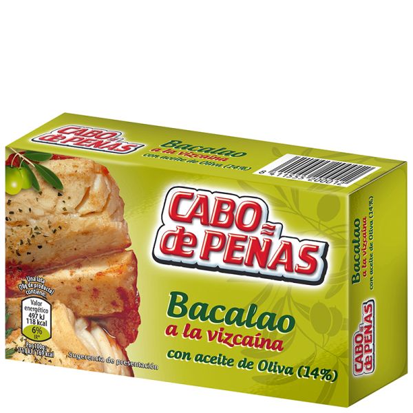 Cod Vizcaina style with olive oil Cabo de Peñas gold line 70 g tin