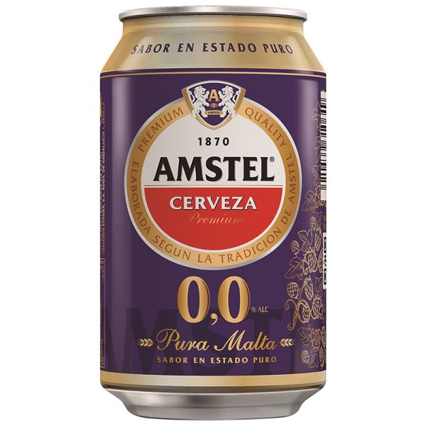 Alcohol-free beer Amstel 0,0 33 cl can