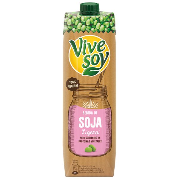 Light soy beverage Vivesoy 1l carton