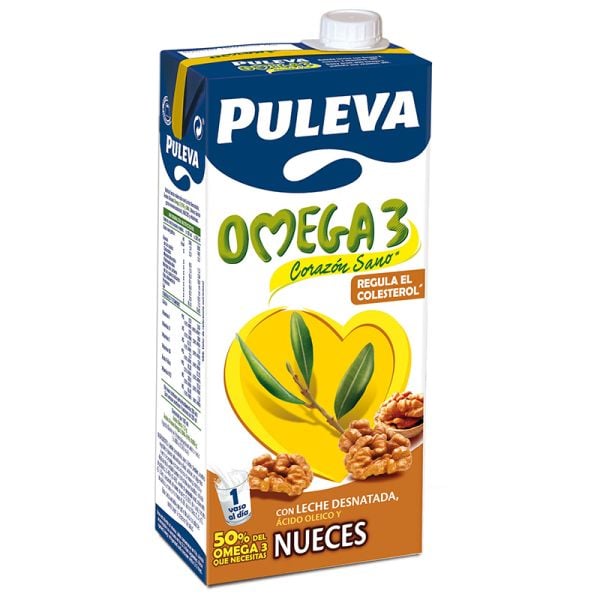 Prepared skimmed milk with omega 3 and nuts Puleva 1 l carton