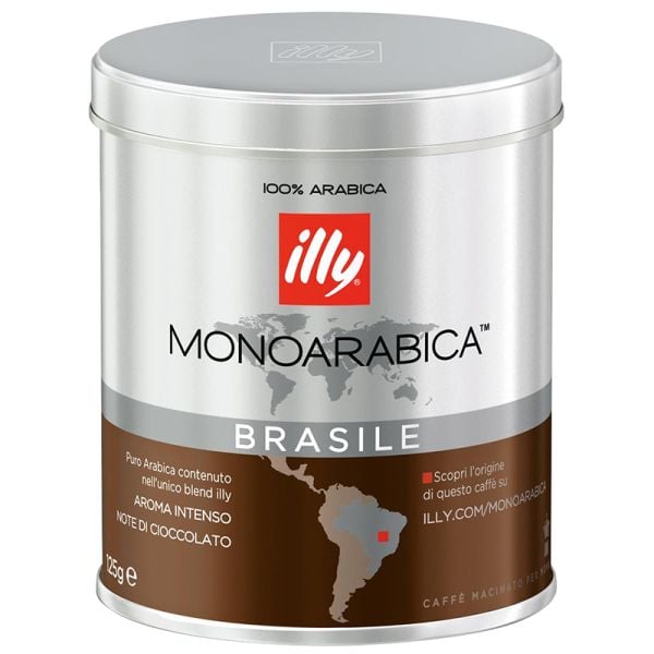 Ground coffee monoarabica Brasil Illy 125 g tin