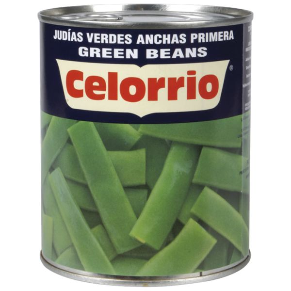 Flat green beans chopped Celorrio 420 g tin