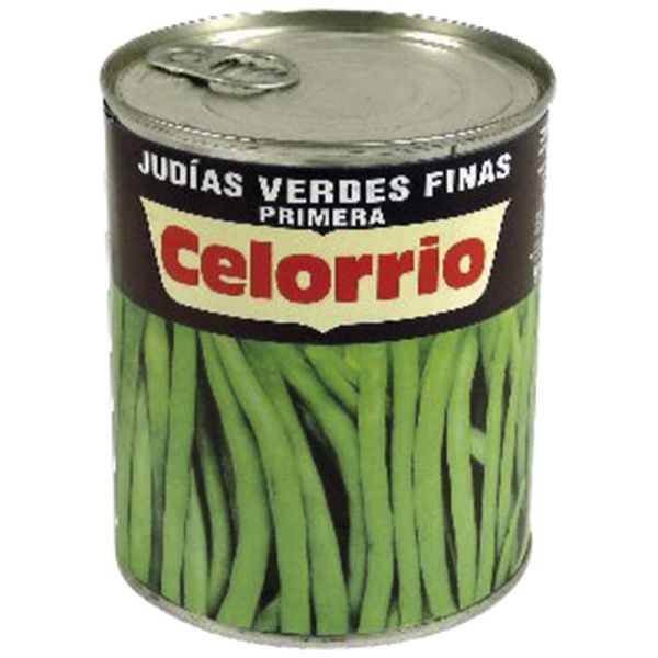 Fine round green beans Celorrio 420 g tin