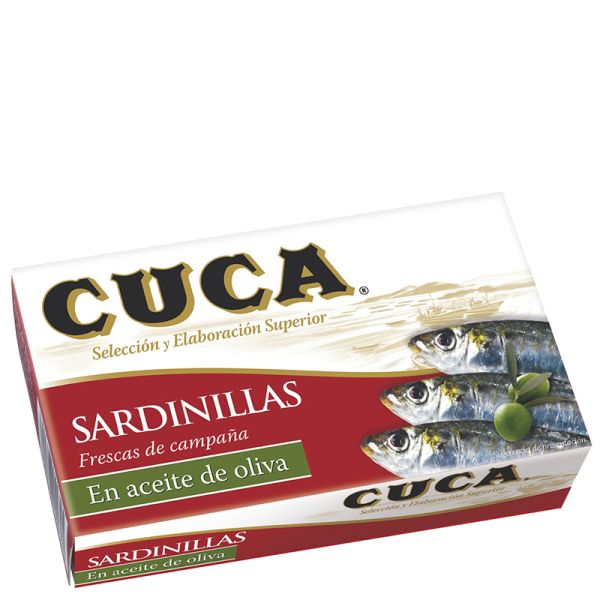 Small sardines in olive oil Cuca 63 g tin