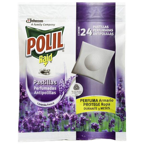 Moth repellent pills Raid Lavender scent 24 units bag