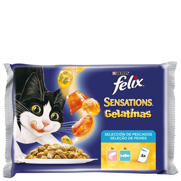 Wet cat food Felix Sensations fish jellies 4x85 g