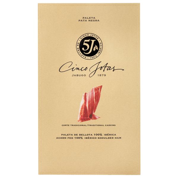 Sliced Iberian shoulder ham from acorn-fed pigs 5J Cinco Jotas 70 g package