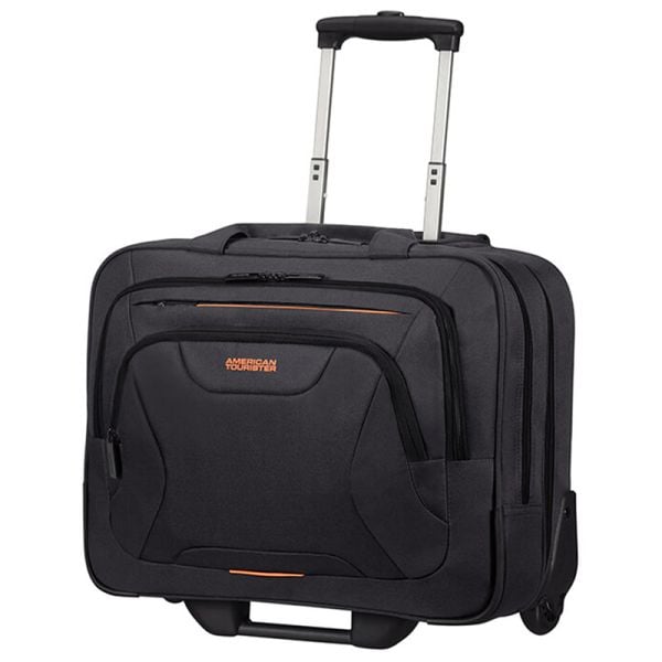 American Tourister At Work Laptop Bag with wheels Black/Orange Cabin size