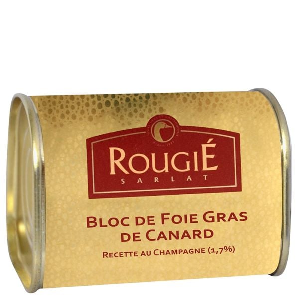 Bloc of duck foie gras au champagne Rougié 145 g tin