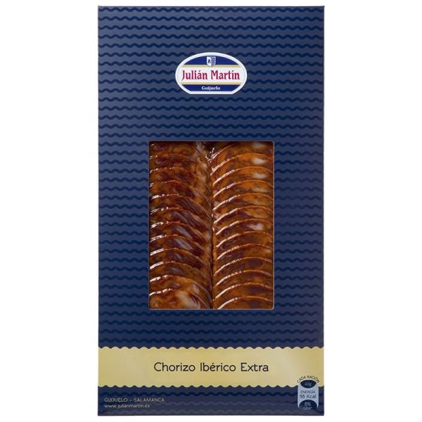 Julián Martín Sliced Iberian cebo chorizo 100 g package