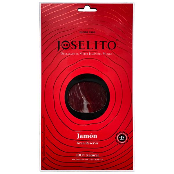 Sliced Iberian ham Gran Reserva from acorn fed pigs Joselito 70 g package