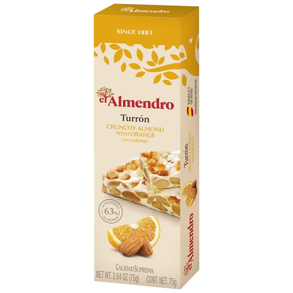 Crunchy almond turron with orange El Almendro 75 g
