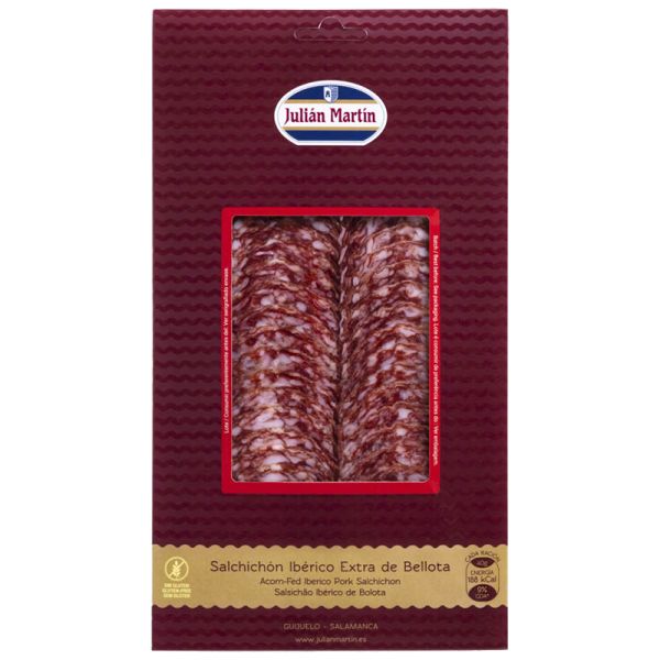 Sliced acorn-fed Iberico pork salchichon Julián Martín 100 g package