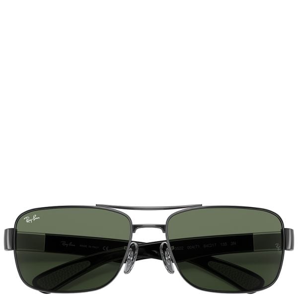 Ray-Ban RB3522 gunmetal frame green lenses 64-17men sunglasses