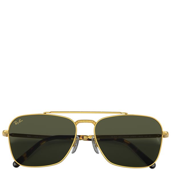 Ray-Ban New Caravan gold frame green lenses 58-15 sunglasses