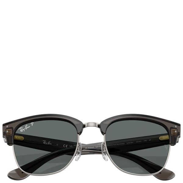 Ray-Ban Clubmaster Reverse Polarized transparent dark grey on gunmetal frame grey lenses 51-21 sunglasses